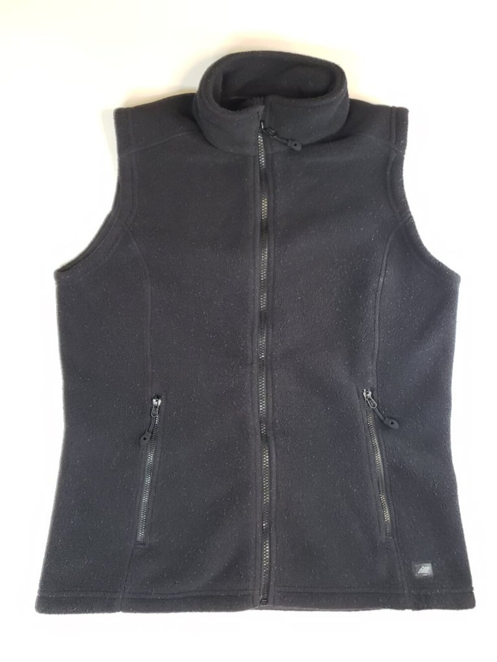 Eastern Mountain Sports Vest Womens Medium Black Fleece Zip Pockets Outdoor Warm